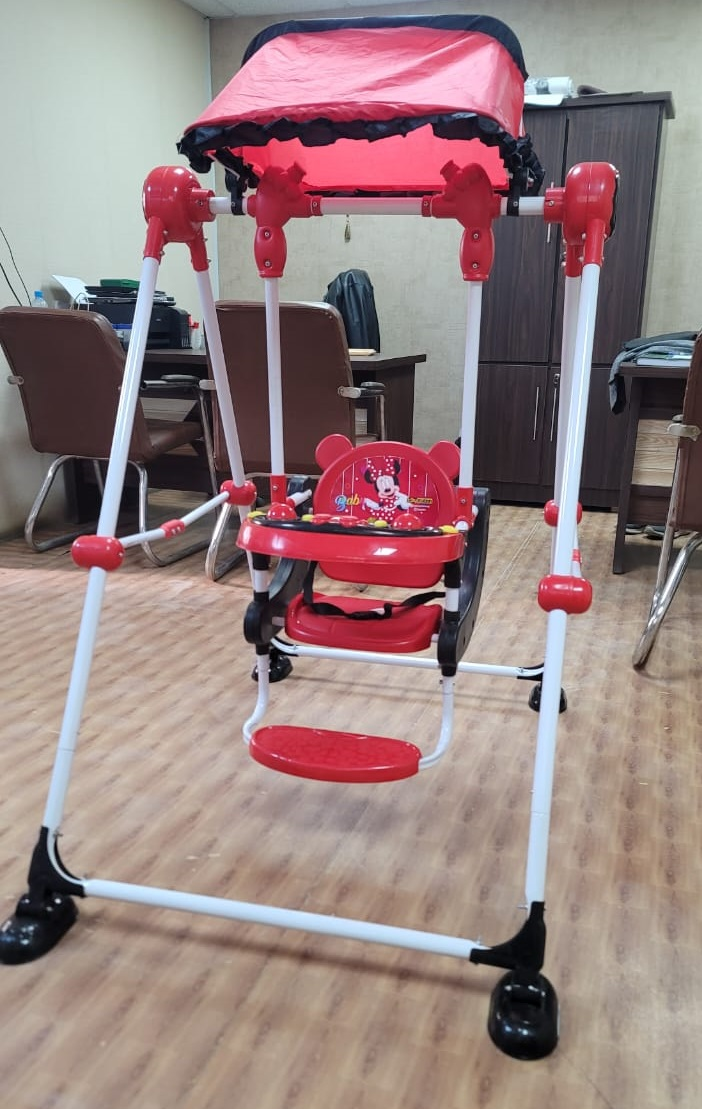 Baby Garden Outdoor Swing With Attachend Toys And Sound - Cover Shade