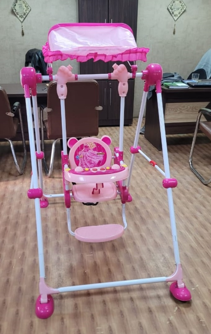 Baby Garden Outdoor Swing With Attachend Toys And Sound - Cover Shade