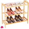 Bamboo Wooden 3 Layer Folding Shoe Rack