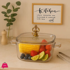 Borosilicate Glass Cooking Pot with Lid 2.2 Litre