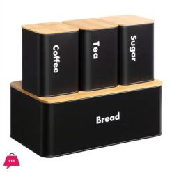 Bread Box With Sugar Tea Coffee 3 Pcs Containers Sets