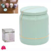 Ceramic Cotton Holder with Lid 8x15cm