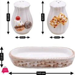 Ceramic Cupcake Salt And Pepper Shakers Set With Tray For Dining Table Used As Namak Dhani