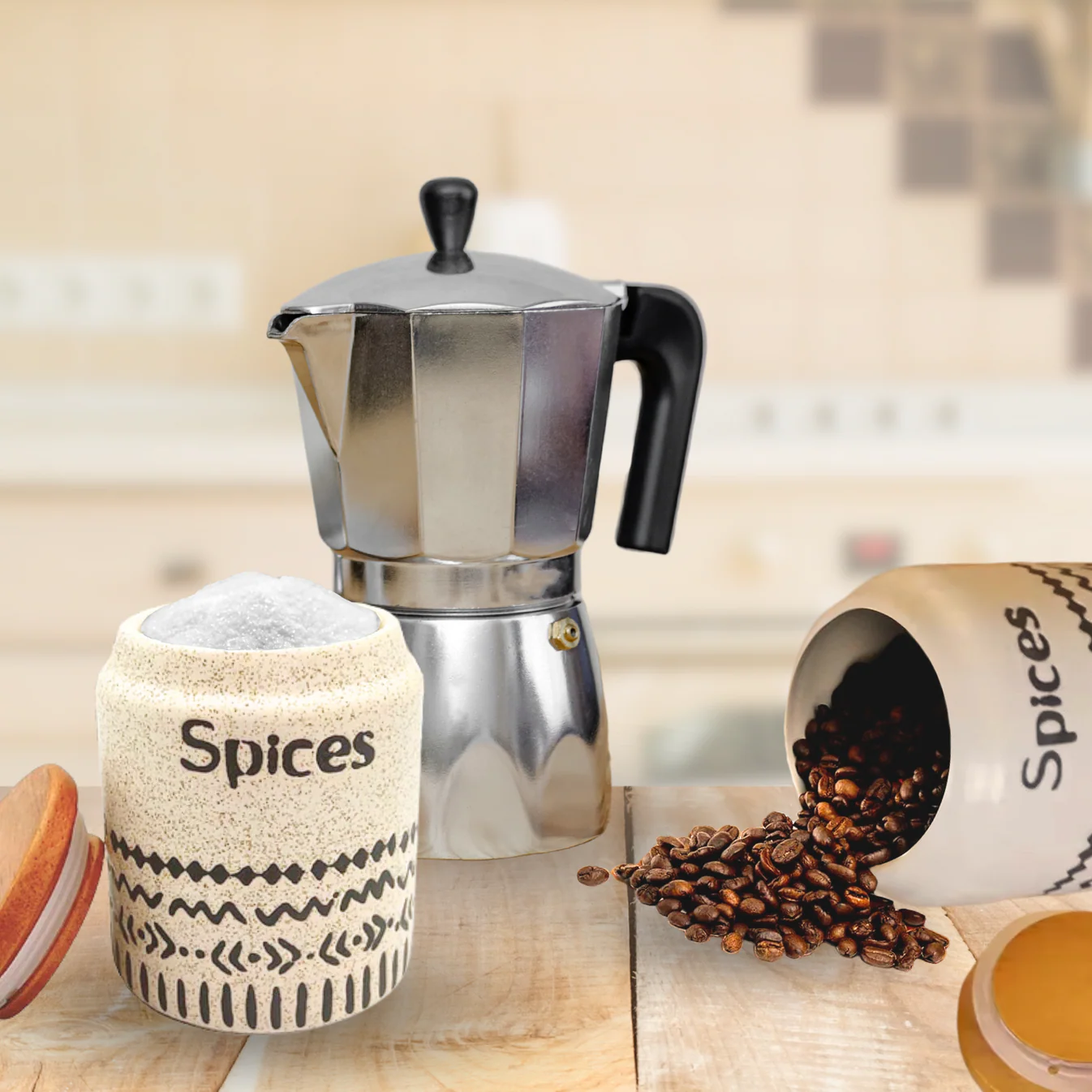 Ceramic Spice Jars Set Of 3 200Ml