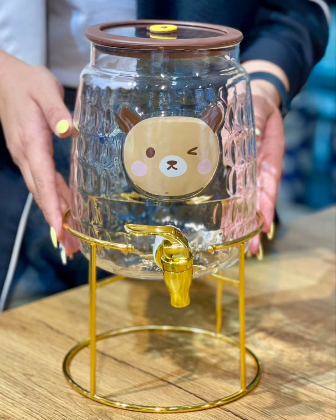 Coleman Bear Beverage Dispensers Gold Metal Stand 3.2 Liter 5 Coleman Bear Beverage Dispensers Gold Metal Stand 3.2 Liter