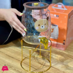 Coleman Bear Beverage Dispensers Gold Metal Stand 3.2 Liter