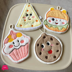 Cute Hanging Hand Towels Quick-Drying Coral Fleece Bathroom Kitchen 1-Pcs