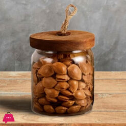 Danny Home Acacia Wood Glass Jar 500ml