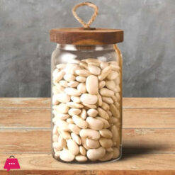 Danny Home Acacia Wood Glass Jar 750ml
