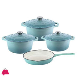 Enameled Cast Iron Cookware Set - 7 Piece