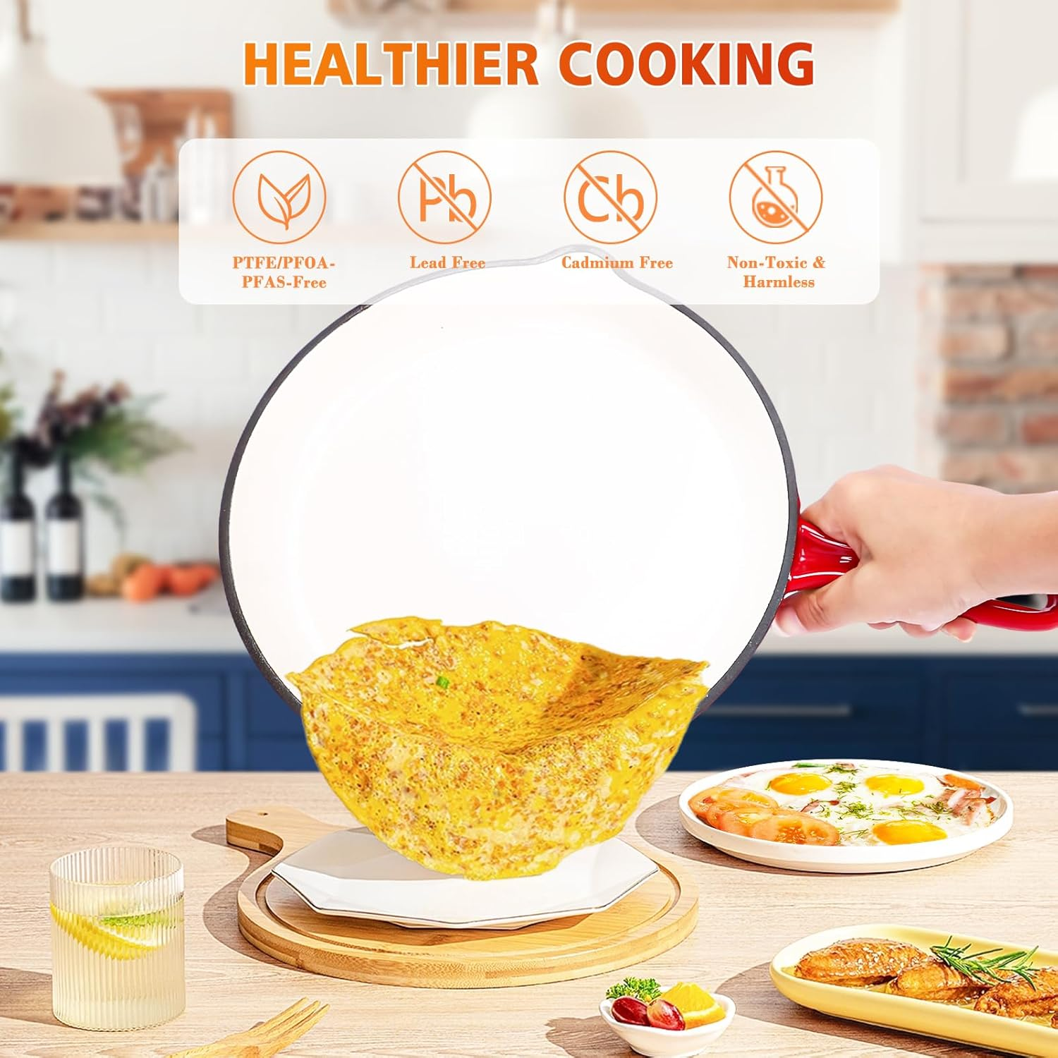 Enameled Cast Iron Cookware Set - 7 Piece