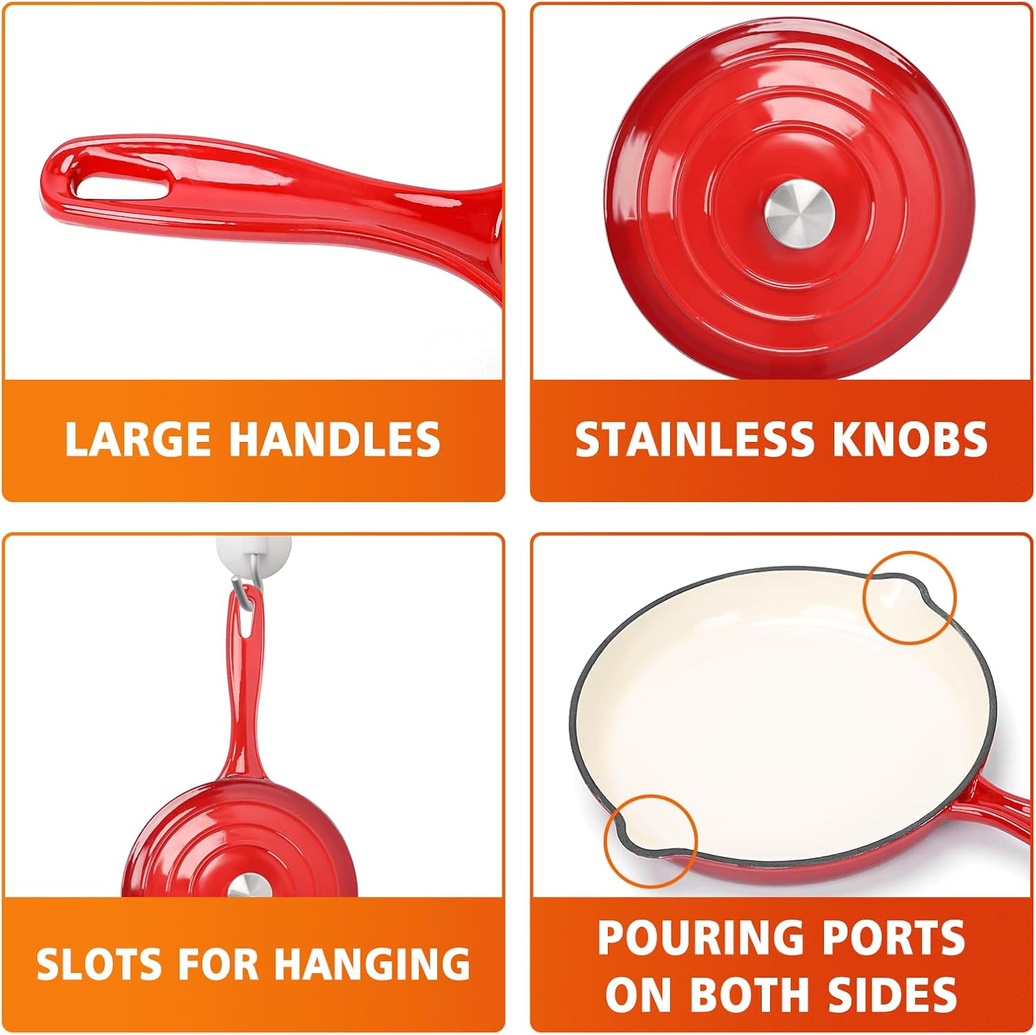 Enameled Cast Iron Cookware Set - 7 Piece 15 Enameled Cast Iron Cookware Set - 7 Piece