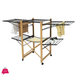 Factory High Quality Deluxe Wood Foldable Home Laundry Drying Rack Clothes Dryer Rack And Use Outdoor Or Indoor Drying Shelves