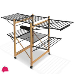 Factory High Quality Deluxe Wood Foldable Home Laundry Drying Rack Clothes Dryer Rack and Use Outdoor or Indoor Drying Shelves