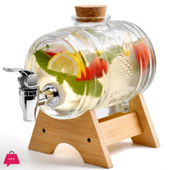 Glass Barrel Beverage Dispenser Decanter – 7.5 Liter