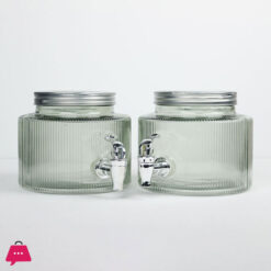 High Quality Glass Dispenser Beverages Container Double - 2 X 2.5 Liter