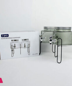High Quality Glass Dispenser Beverages Container Double - 2 x 2.5 Liter