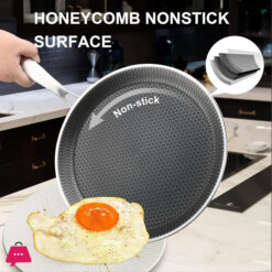 Hybrid Stainless Steel Honeycomb Fry Pan Non-Stick