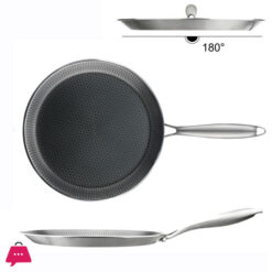 Hybrid Stainless Steel Honeycomb Fry Pan Non-Stick
