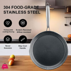 HYBRID Stainless Steel Honeycomb Fry Pan Non-Stick