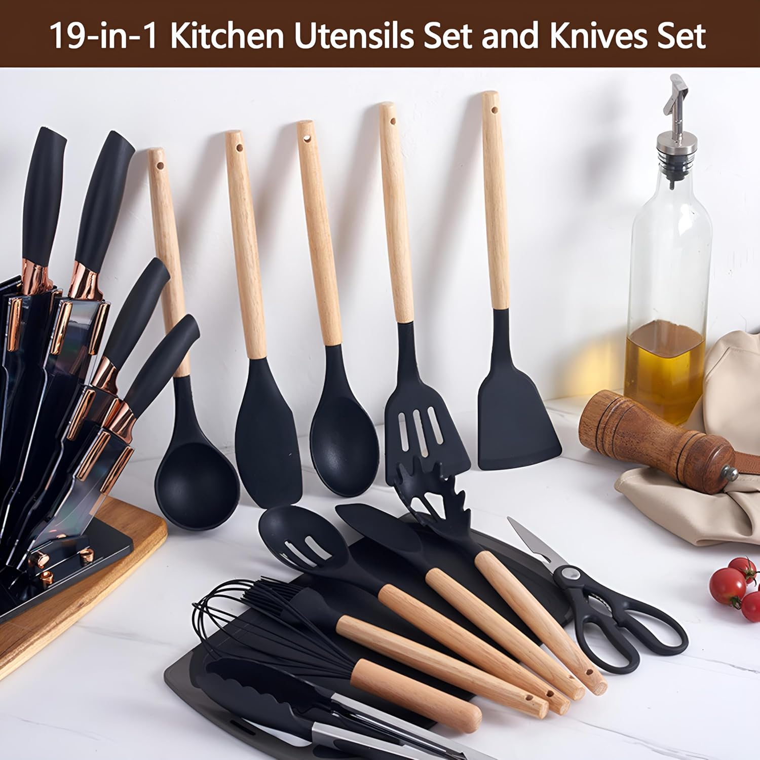 Kitchen Utensils Set And Knives Set 19-In-1 9 Kitchen Utensils Set And Knives Set 19-In-1