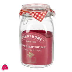 Danny Home Mason Clip Lid Jar Pickle Jar Glass Capacity: 1.5Liter