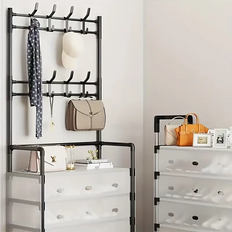 Multi-Functional Shoe Hat &Amp; Coat Rack Space-Saving Dustproof Storage Organizer 7 Multi-Functional Shoe Hat &Amp; Coat Rack Space-Saving Dustproof Storage Organizer