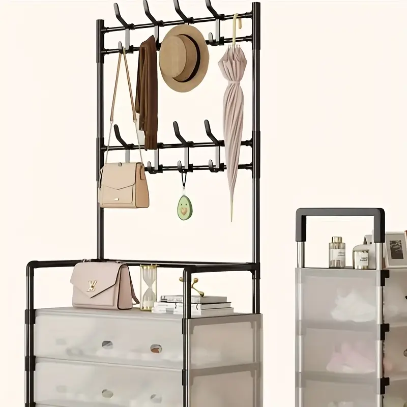 Multi-Functional Shoe Hat &Amp; Coat Rack Space-Saving Dustproof Storage Organizer 8 Multi-Functional Shoe Hat &Amp; Coat Rack Space-Saving Dustproof Storage Organizer