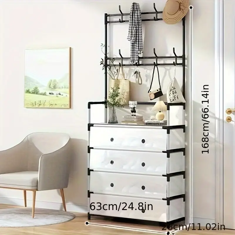 Multi-Functional Shoe Hat &Amp; Coat Rack Space-Saving Dustproof Storage Organizer 9 Multi-Functional Shoe Hat &Amp; Coat Rack Space-Saving Dustproof Storage Organizer