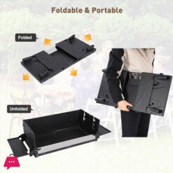 Portable Charcoal Grill Foldable Bbq Grill With Rotatable Roast Chicken Rack