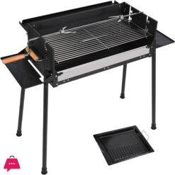 Portable Charcoal Grill Foldable Bbq Grill With Rotatable Roast Chicken Rack