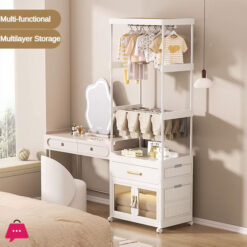 Portable Closet Wardrobe Foldable Clothes Organizer with Cubby Storage