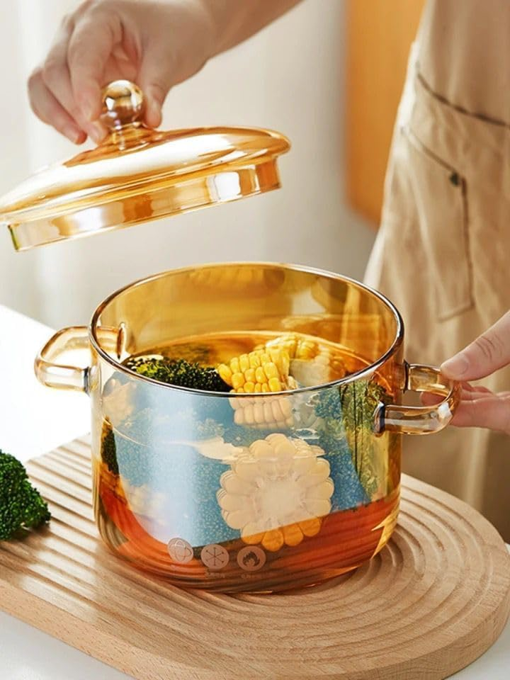 Pyrex Glass Bowl High Borosilicate Glass Cookware Amber Glass - 2.0Ltr