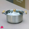 Stainless Steel Cooking Soup Pot Double Bottom With Wooden Handle - 20Cm 1 Stainless Steel Cooking Soup Pot Double Bottom With Wooden Handle - 20Cm