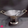 Stainless Steel Serving Wok-Karahi With Burner Stand With Spoon Size 1-Kg