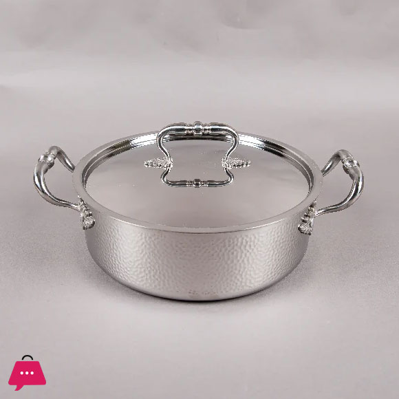Tri-Ply Casserole With Lid Hand-Hammered Textured – 28Cm 7 Tri-Ply Casserole With Lid Hand-Hammered Textured – 28Cm - Image 5