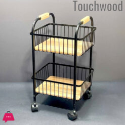 Touch Wood 2-Tier Rolling Trolly