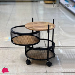 Touch Wood Mesh Basket Portable Luxury Onion Basket 2-Steps &Amp; 3 Steps