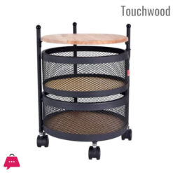 Touch Wood Mesh Basket Portable Luxury Onion Basket 2-Steps &Amp; 3 Steps