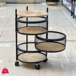 Touch Wood Mesh Basket Portable Luxury Onion Basket 2-Steps &Amp; 3 Steps