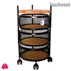 Touch Wood Mesh Basket Portable Luxury Onion Basket 2-Steps &Amp; 3 Steps