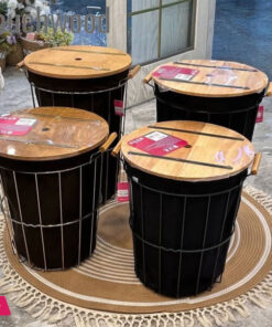 Touch Wood Modern Laundry Basket with Wooden Lid