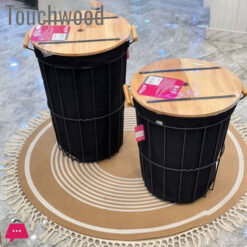 Touch Wood Modern Laundry Basket With Wooden Lid