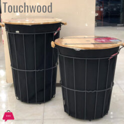 Touch Wood Modern Laundry Basket With Wooden Lid