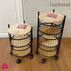 Touch Wood Portable Luxury Onion Basket 2-Steps &Amp; 3 Steps