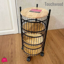 Touch Wood Portable Luxury Onion Basket 2-Steps &Amp; 3 Steps
