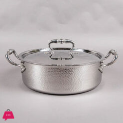 Tri-Ply Casserole With Lid Hand-Hammered Textured – 28Cm 11 Tri-Ply Casserole With Lid Hand-Hammered Textured – 28Cm