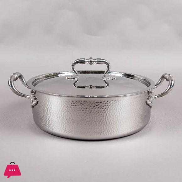 Tri-Ply Casserole With Lid Hand-Hammered Textured – 28Cm 4 Tri-Ply Casserole With Lid Hand-Hammered Textured – 28Cm - Image 2