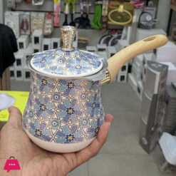 Turkish Coffee Pot With Long Wooden With Lid Arabic Heavy Duty 550/720Ml