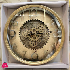 Vintage Wall Clock with Rotating Gears